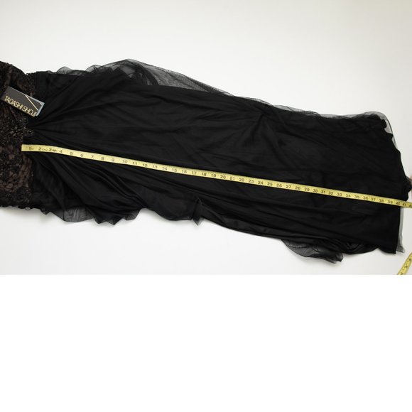 Tadashi Shoji Evening Gown Sleeveless Maxi Formal Lace Floral Black Size 8 New - Picture 7 of 7